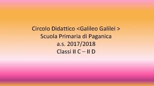Circolo Didattico Galileo Galilei Scuola Primaria di Paganica