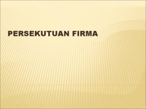 Pembubaran firma