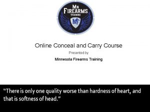 Online Conceal and Carry Course Presented by Minnesota