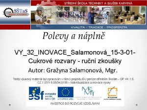 Polevy a npln VY32INOVACESalamonov15 3 01 Cukrov rozvary