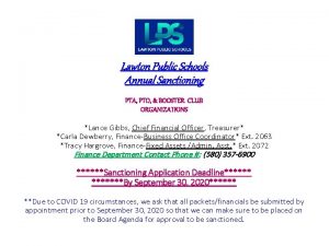 Lawton Public Schools Annual Sanctioning PTA PTO BOOSTER