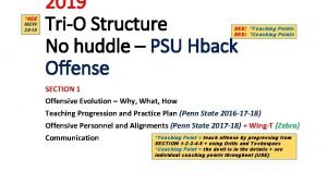 SEE NEW 2019 TriO Structure No huddle PSU