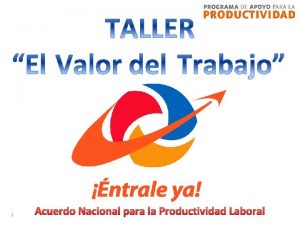 1 Acuerdo Nacional para la Productividad Laboral Propsito