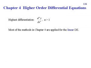 Reduction of order method