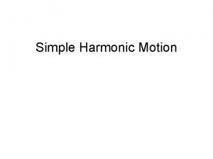 Simple Harmonic Motion Spring Constant K The constant