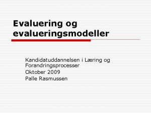 Læring og forandringsprocesser