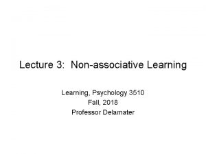 Nonassociative learning psychology definition