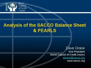 Analysis of the SACCO Balance Sheet PEARLS Dave