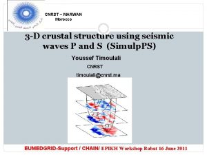 CNRST MARWAN Morocco 3 D crustal structure using