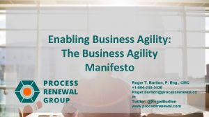 Enabling Business Agility The Business Agility Manifesto www