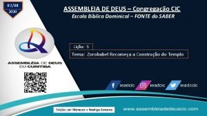 0208 2020 ASSEMBLEIA DE DEUS Congregao CIC Escola