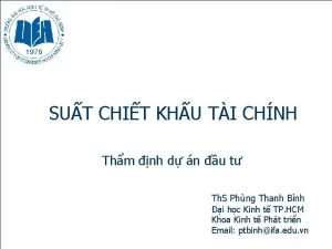 SUT CHIT KHU TI CHNH Thm nh d