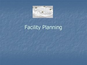 Facility Planning Contents n n Introduction Planning for