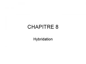 CHAPITRE 8 Hybridation Dfinition Une autre manire dinterprter