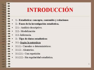 INTRODUCCIN 1 Estadstica concepto contenido y relaciones 2