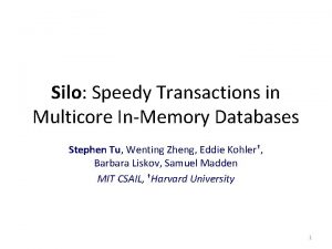 Speedy transactions in multicore in-memory databases