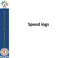 Speed log