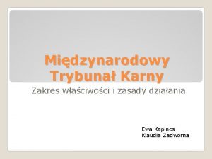 Międzynarodowy trybunał karny