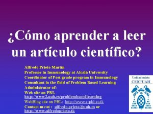 Cmo aprender a leer un artculo cientfico Alfredo