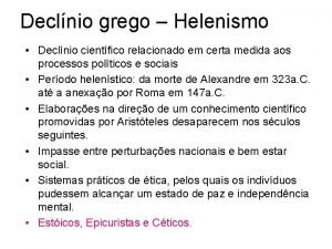 Declnio grego Helenismo Declnio cientfico relacionado em certa