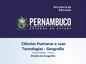 Cincias Humanas e suas Tecnologias Geografia Ensino Mdio