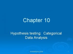 Categorical data hypothesis testing