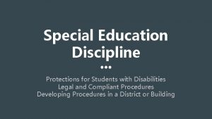 Discipline flow chart for students with disabilities