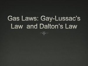Gaylussacs law