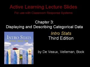 Active Learning Lecture Slides For use with Classroom