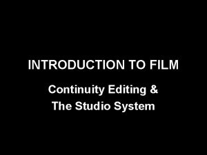Continuity editing definition