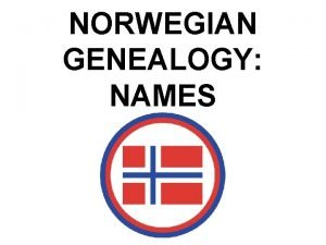 Norwegian naming conventions