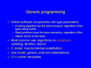 Define generic software