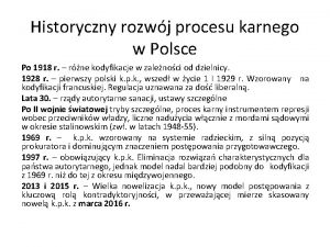 Historyczny rozwj procesu karnego w Polsce Po 1918