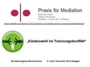 Praxis fr Mediation Eberhard Kempf Diplom Psychologe Mediation
