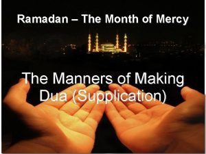 Ramadan month of mercy