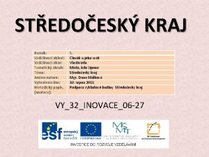 STEDOESK KRAJ Ronk Vzdlvac oblast Vzdlvac obor Tematick