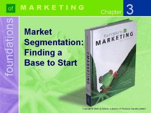 Bases of market segmentation Bases of market segmentation