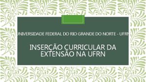 UNIVERSIDADE FEDERAL DO RIO GRANDE DO NORTE UFRN