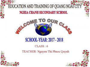 CLASS 6 TEACHER Nguyen Thi Phuoc Quynh WARM