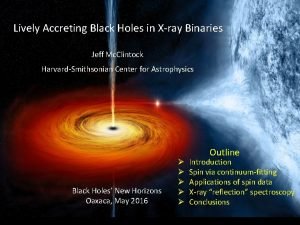 Lively Accreting Black Holes in Xray Binaries Jeff