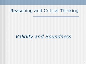Validity critical thinking