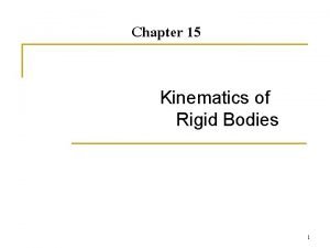 Kinematic of rigid body