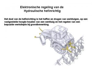 Elektronische regeling van de Hydraulische hefinrichtig Het doel