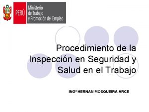 Procedimiento de la Inspeccin en Seguridad y Salud