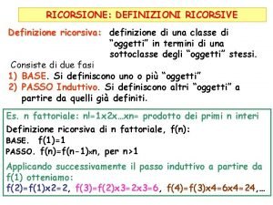 Definizione ricorsiva