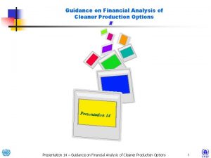 Guidance on Financial Analysis of Cleaner Production Options