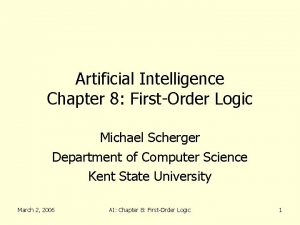 First order predicate logic in ai