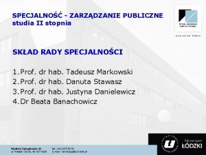 SPECJALNO ZARZDZANIE PUBLICZNE studia II stopnia SKAD RADY