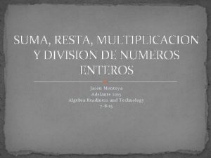 Multiplicacion y division de numeros enteros