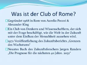 Club of rome schulen deutschland